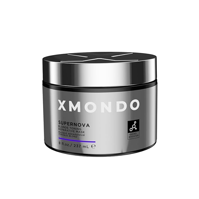 XMONDO Hair Supernova Blonde Toning Reparative Mask, Vegan Formula with Jojoba Oil, Reducing Brassy and Yellow Tones on Blonde, Highlighted, and Gray Hair Colors, 8 Fl. Oz
