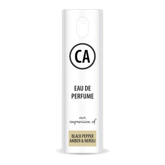 CA Perfume Impression of Black Pepper, Amber & Neroli Unisex Eau De Parfum Aromatic Spicy Scent Long Lasting Unisex Fragrance Travel Size TSA Ready for Day and Night Wear 0.33 Fl Oz 10ml