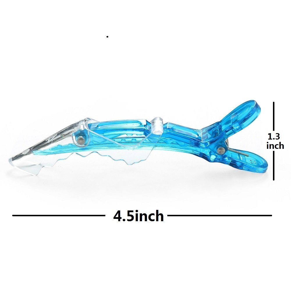 10pcs/set Multicolor Croc Alligator Clips - Transparent Plastic Hair Styling Sectioning Barrettes Professional Non Slip Salon DIY Accessories Hairpins (10pcs-Gold)