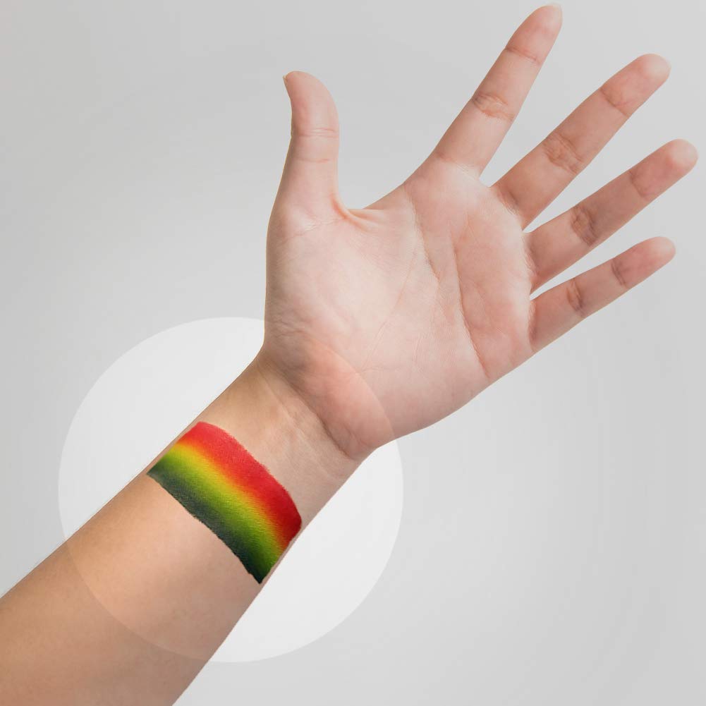 Kraze FX Dome Stroke - Really Rainbow (25 gm), Professional 1-Stroke Split Cake, Hypoallergenic, Non-Toxic, Water Activated Face & Body Painting Makeup Supplies for Sensitive Skin, Kid Safe, Adults