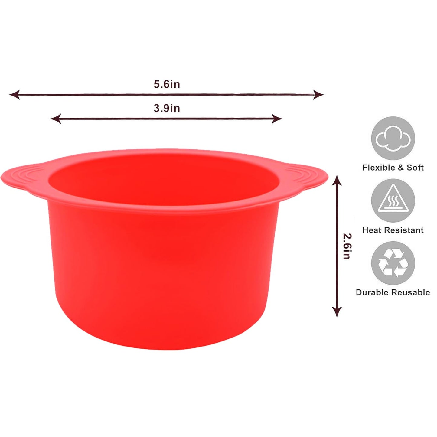Silicone Wax pot Liner, Silicone Wax Bowl Warmer liner, Non-Stick Melt Pot Replacement, Reusable Melt Liner with 50 Pcs Waxing Sticks Body Hair Removal 14 oz Red