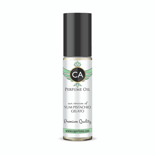 CA Perfume Impression of Yum Pistachio Gelato Unisex Fragrance Oil Gourmand Scent Long Lasting Perfumes for Women & Men Travel Size TSA Ready Mini Parfum Body Oil Roll-on 0.33 Fl Oz 10ml