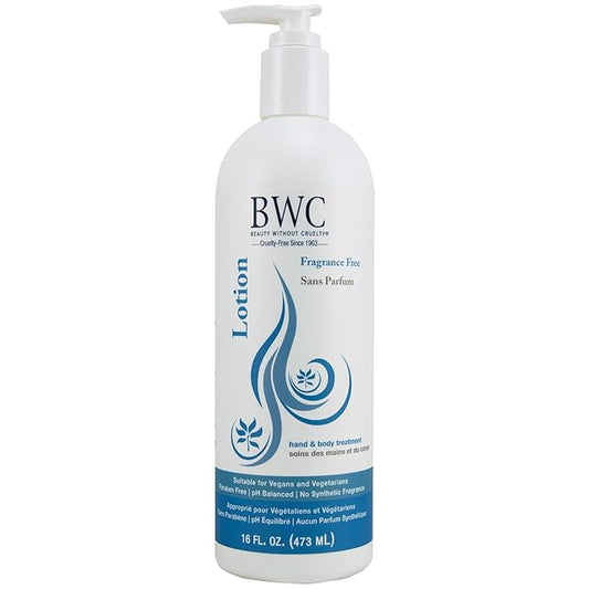 Beauty Without Cruelty Lotion, Fragrance-Free – Hand & Body Treatment with Vitamin C, Vitamin E, and Vitamin B5 (Panthenol), Vegan-Friendly & Cruelty-Free, 16 Oz