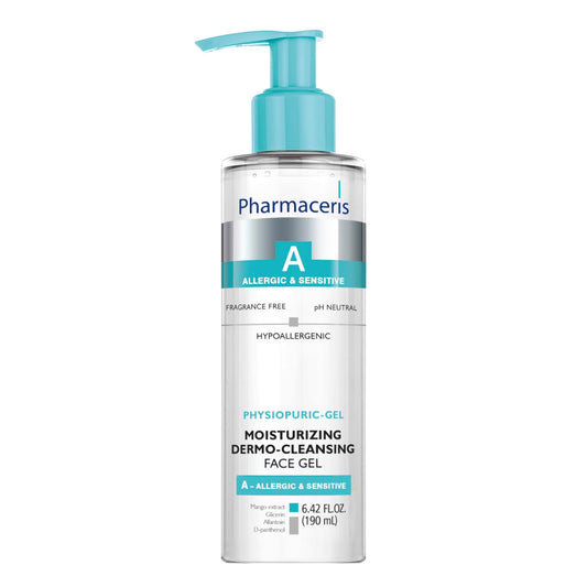 Pharmaceris Moisturizing Cleansing Face Gel – Ultra-Gentle Face Wash Cleanser, Removes Impurities & Makeup, Hydrates & Soothes Sensitive Skin, Soap & Fragrance Free, PHYSIOPURIC-GEL 6.42 fl oz