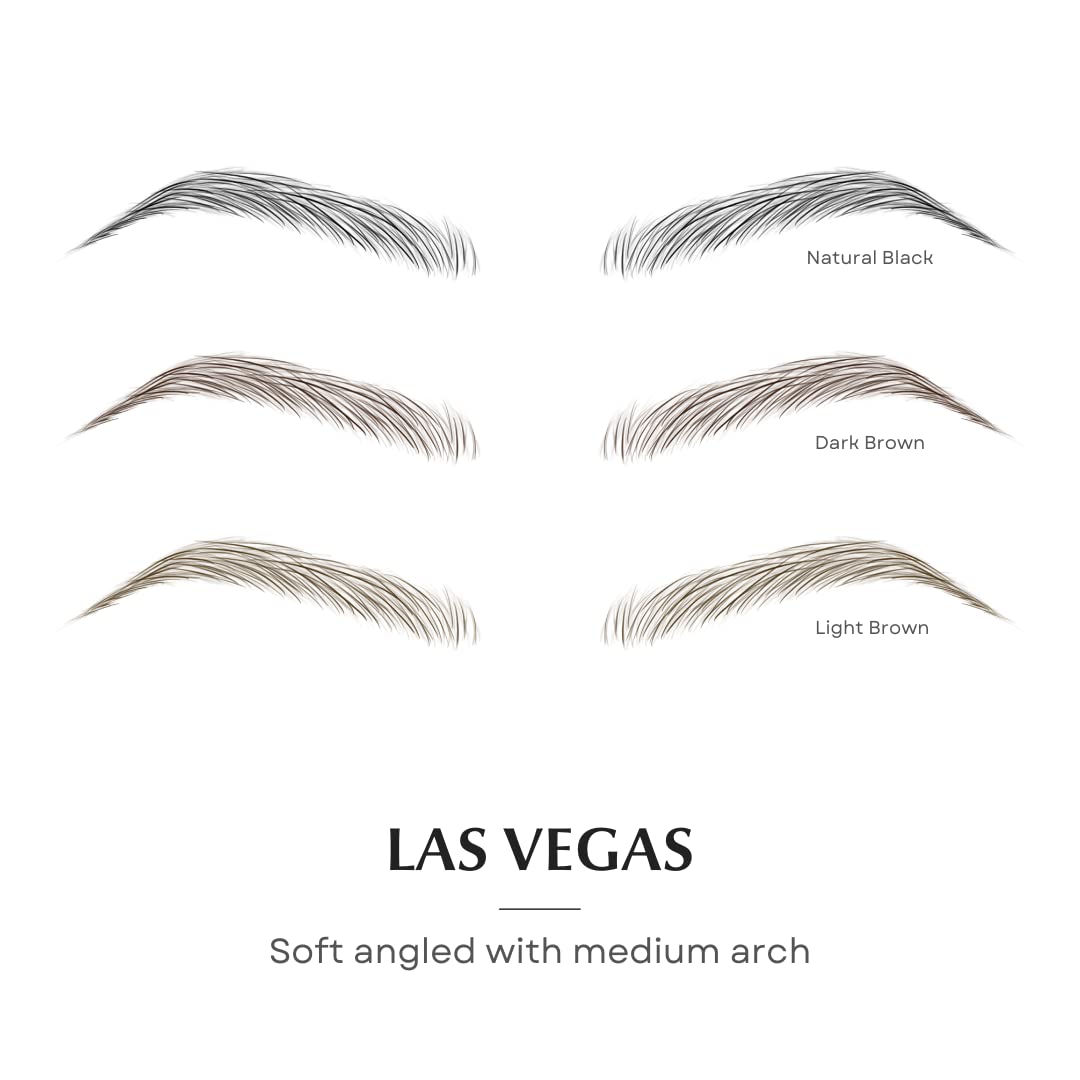 Bliss and Beyond USA, 2 Sheets Waterproof Eyebrow Tattoo Stickers, Long Lasting, Natural Looking Fake Eyebrows for Alopecia, Chemo, Cancer Gift. Same Size (Natural Las Vegas, Black)