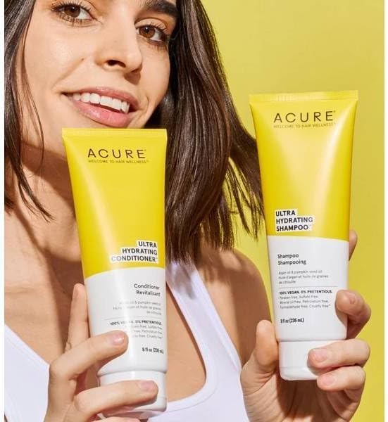 Acure Ultra Hydrating Conditioner, Yellow, Pumpkin, 8 Fl Oz- Pack of 2