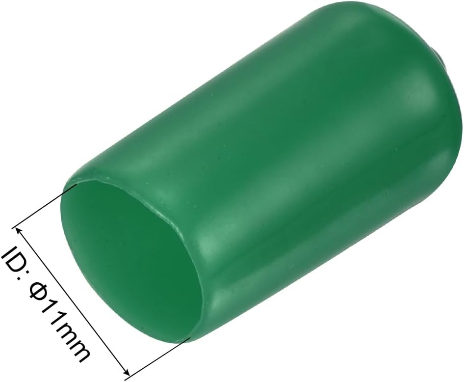 uxcell 50pcs Rubber End Caps 11mm ID Vinyl Cap Cover Screw Protectors Dark Green, 0.43 inch