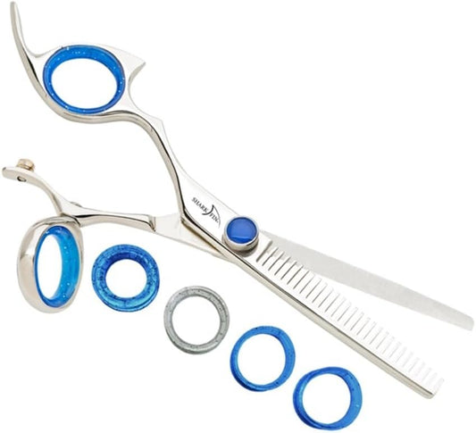 Sharkfin 28 Tooth Left Hand Professional Super Swivel Stainless Scissor