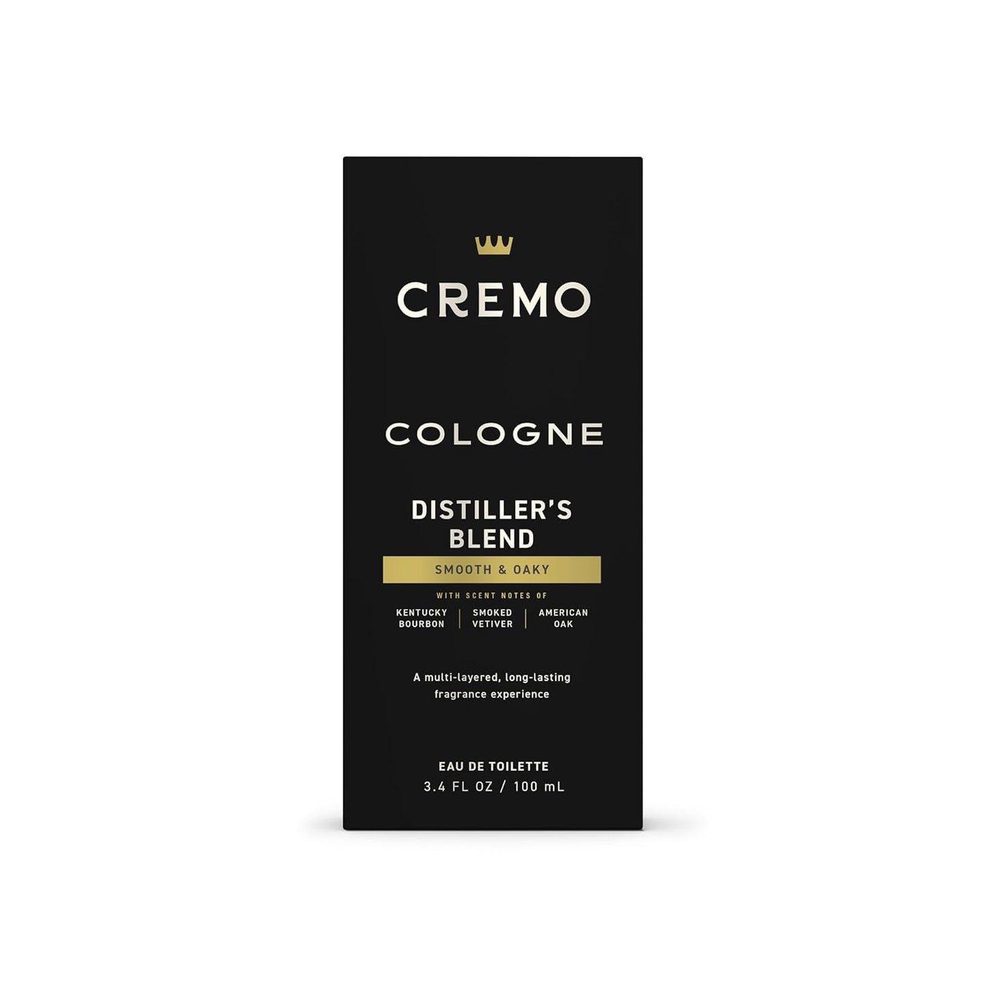 Cremo Cologne For Men - Distillers Blend Mens Cologne Spray, A Combination of Kentucky Bourbon, Smoked Vetiver and American Oak, Multi-Layered Signature Men's Fragrances, 3.4 Fl Oz