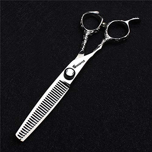 Hairdresser Professional Left-Handed Scissors Set 6/7/7.5/8/9 Inch 440C Hair Sparse Cutting Tools (6 Inches, 2 Pieces-EE)