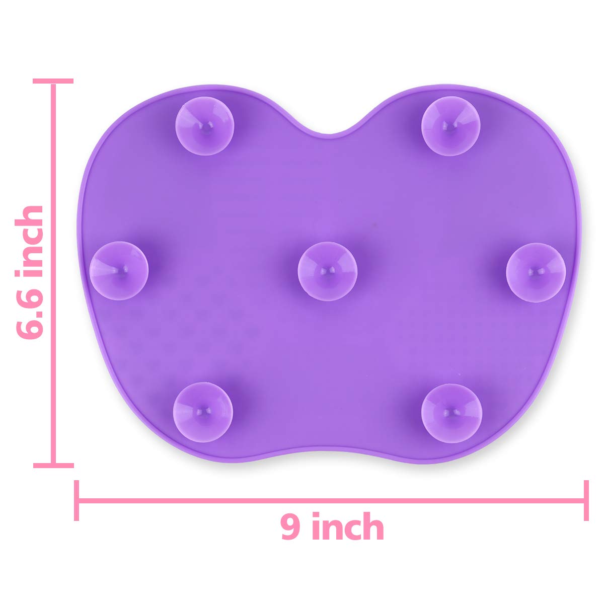 Silicon Makeup Brush Cleaning Mat - Multi-Textured Surface, Suction Cup for Hands-Free Use, Portable Design - Purple