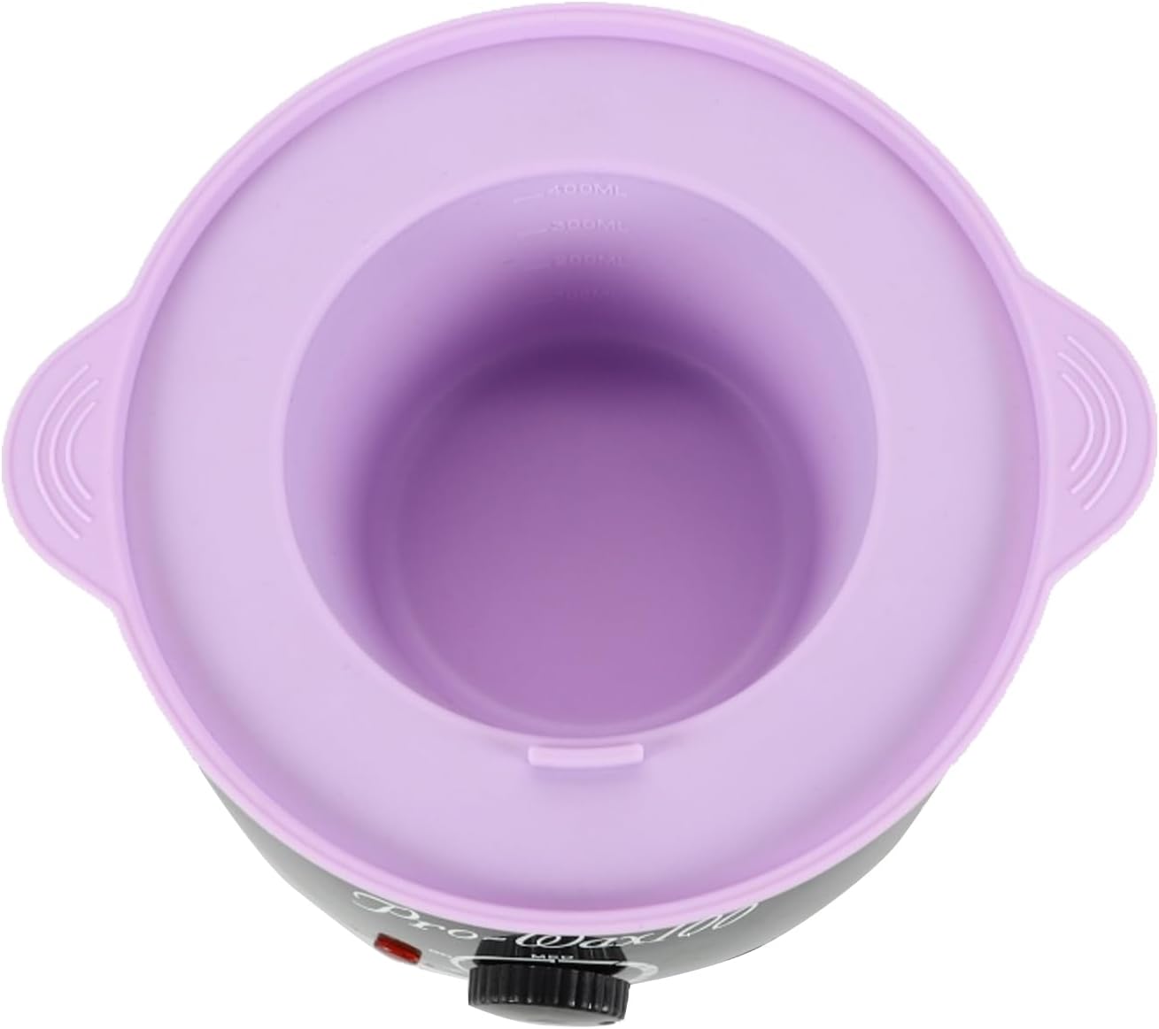 14 oz Silicone Wax Warmer Liner, Silicone Wax Bowl for Wax Warmer, Non-Stick Wax Melt Warmer Wax Pot, Reusable Wax Melt Liner with 100 Pcs Waxing Sticks Body Hair Removal Sticks (2pcs Purple)