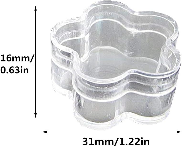 50Pcs 4 Gram Plastic Pot Jars 4 ML Refillable Cosmetic Containers Sample Clear Plum Flower Shaped Pot Jars Cap Lid Makeup Travel Empty Container for Creams Eye Shadow Powder Jewelry