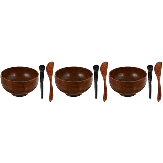 3 sets Face Mask Mixing Bowl Kit Brush Spatula Practical Facial Mask Tool Skin Care Beauty,Facial Mask Bowl Set