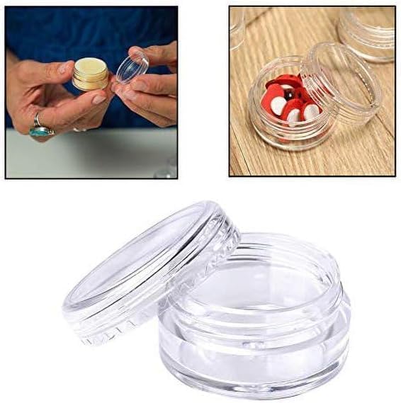 20Pcs 5ml Transparent Small Travel Sample Containers with Lids, Mini Clear Sample Jar for Creams, Tiny Makeup Cosmetic Containers for Women