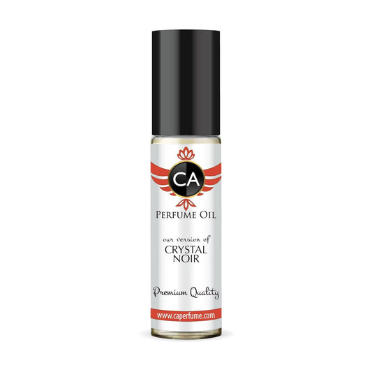 CA Perfume Impression of Crystal Noir for Women Eau De Parfum Amber Floral Scent Long Lasting Perfumes for Women Travel Size TSA Ready for Day and Night Wear 0.33 Fl Oz 10ml
