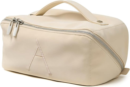 EACHY Travel Makeup Bag,Large Capacity Cosmetic Bags for Women,Waterproof Portable Pouch Open Flat Toiletry Bag Pattern Makeup Bag