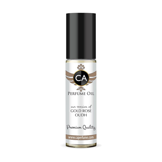 CA Perfume Impression of Gold Rose Oudh Unisex Fragrance Oil Amber Scent Long Lasting Perfumes for Women & Men Travel Size TSA Ready Mini Parfum Body Oil Roll-on 0.33 Fl Oz 10ml
