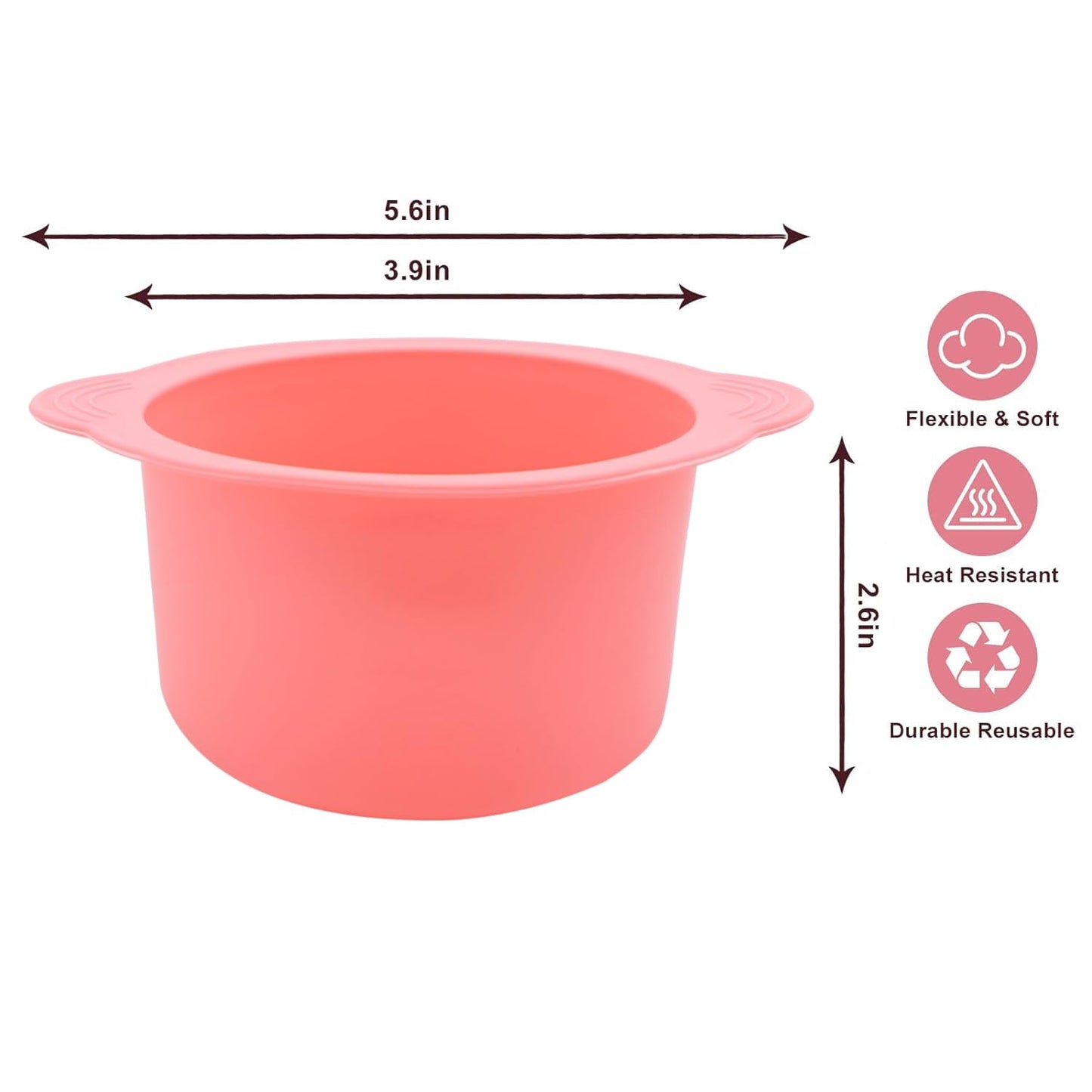 Silicone Wax pot Liner, Silicone Wax Bowl Warmer liner, Non-Stick Melt Pot Replacement, Reusable Melt Liner with 50 Pcs Waxing Sticks Body Hair Removal 14 oz Pink
