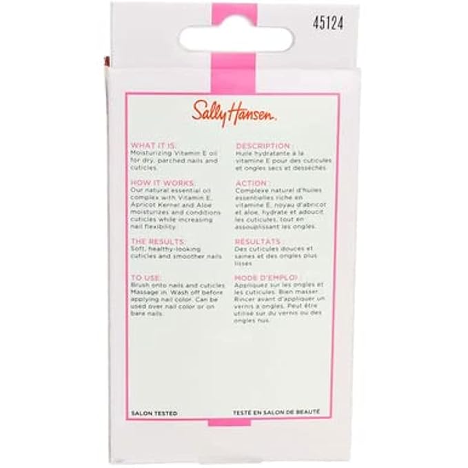 Sally Hansen Vitamin E Nail and Cuticle Oil, 0.45 Fl Oz, Packaging may vary (Pack of 2)