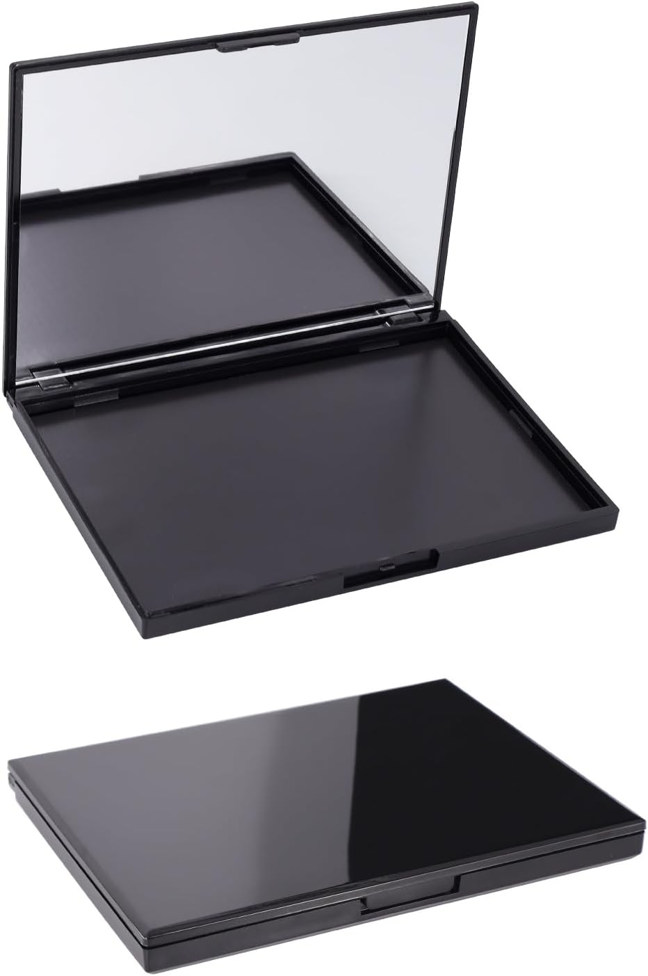 3 Pack Magnetic Makeup Palette with Mirror, Empty Travel Makeup Organizer with 60Pcs Adhesive Metal Stickers For DIY Your Own Powder Palette(Medium Palette - 5.7"x4.3")