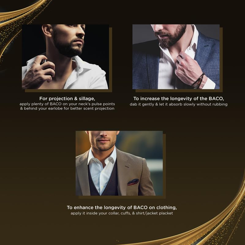 Baco Tobacco & Leather Perfume for Men – Arabian Eau De Parfum, 100mL (3.34 Fl oz) Perfumes Arabes Para Hombres, Bold Men’s Perfume with Vetiver, Patchouli, Saffron & Spices – Ideal Gift for Him