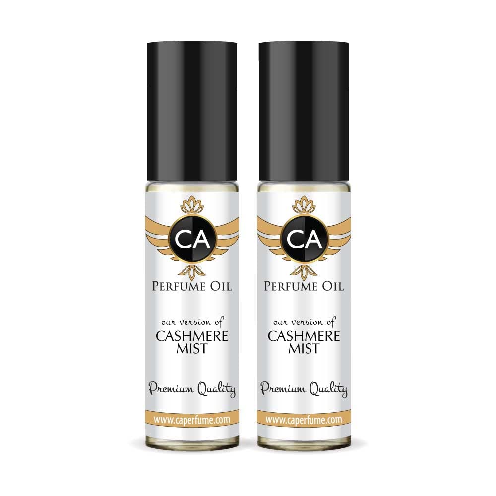 CA Perfume Impression of Cashmere Mist for Women Eau De Parfum Floral Woody Musk Scent Long Lasting Perfumes for Women Travel Size TSA Ready for Day and Night Wear 0.33 Fl Oz 10ml (Pack of 2)