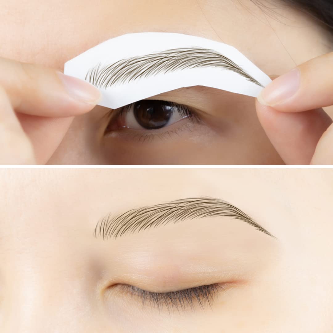 Bliss and Beyond USA, 2 sheets eyebrow tattoo waterproof sticker, Long Lasting, Natural Looking Eyebrow for Alopecia, Chemo, Cancer gift. Same Size eyebrow tattoos (Natural Las Vegas, Light Brown)