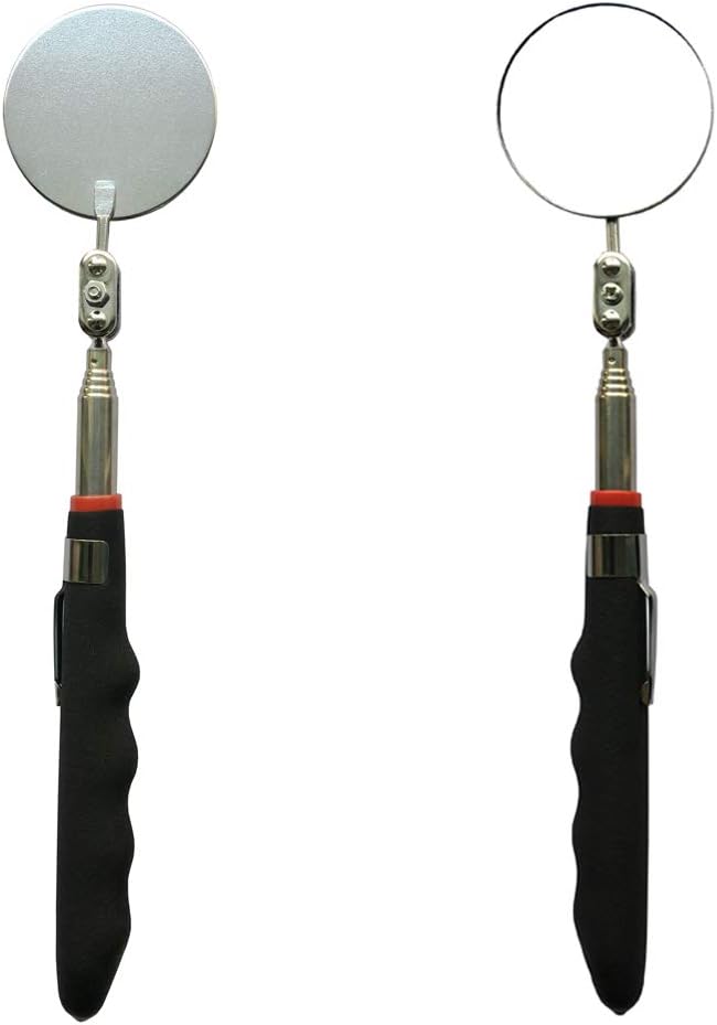 Telescoping Inspection Mirror Round Mirror Handle Tools Inspection Tool for Check The Condition of The Vehicle, Observe The Eyelashes, Mouth and Other Small Parts (Inspection Mirror 3PCS)