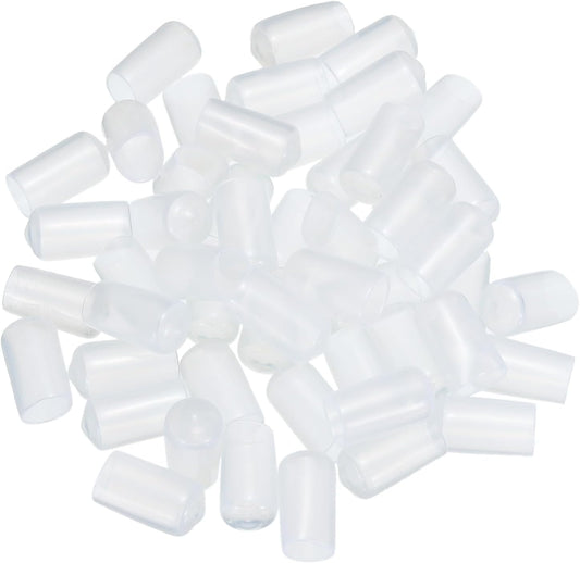 uxcell 50pcs Rubber End Caps 10mm(3/8") ID Vinyl PVC Round Tube Bolt Cap Cover Screw Thread Protectors Clear, 0.4 inch