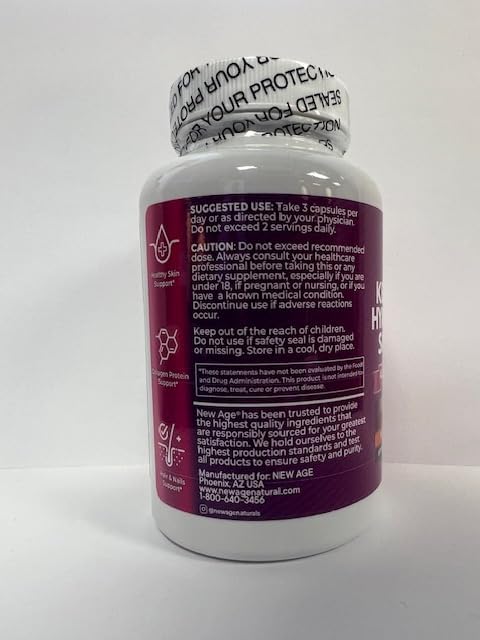 NEW AGE Collagen Pills Biotin Keratin Saw Palmetto Hyaluronic Acid- Vitamin E Folic Acid Pumpkin Seed MSM- 270 Count