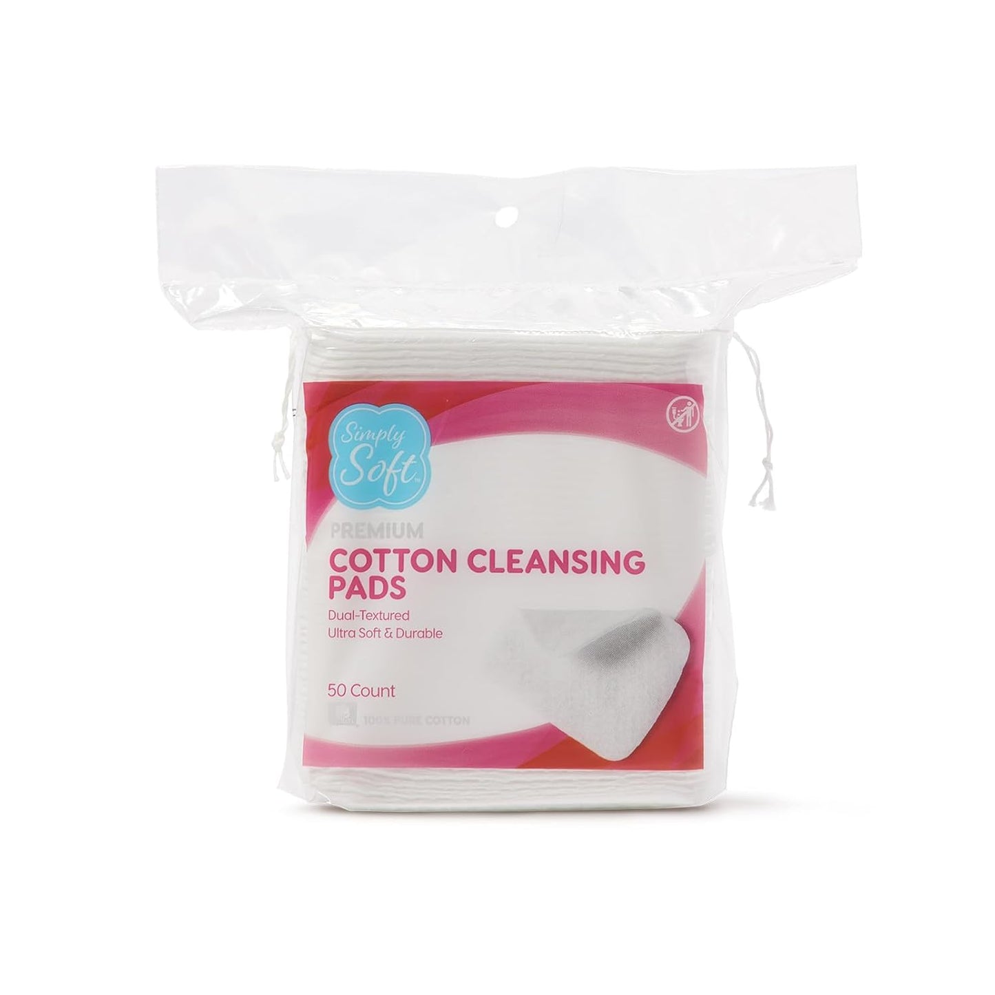 Simply Soft Premium Jumbo Cotton Cleansing Pads, 100% Pure Cotton, Large 3.5 x 4.5 Cotton Pads (200 Count)