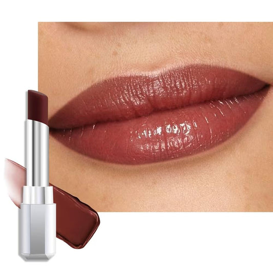 evpct Brown Honey Lipstick Tinted Lip Balm, Sheer Hydrating Shine Tinted Lipstick for Women, Moisturizing Lip Color, Nourishing Tinted Lip Balm Plumper Gloss Stain, Glossy Shiny Finish