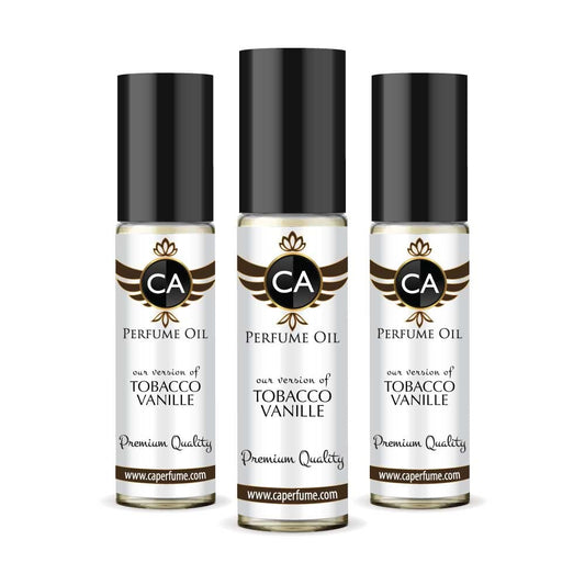 CA Perfume Impression of Tobacco Vanille for Men Eau De Parfum Amber Spicy Scent Long Lasting Cologne for Men Travel Size TSA Ready for Day and Night Wear 0.33 Fl Oz 10ml (Pack of 3)