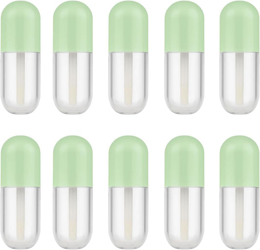 10 Packs 5ml Capsule Lip Gloss Tubes with Wand Applicator Empty Refillable Lipstick Bottles Travel Mini Cosmetic Containers for DIY Lip Gloss, Lip Oil, Liquid Lipstick