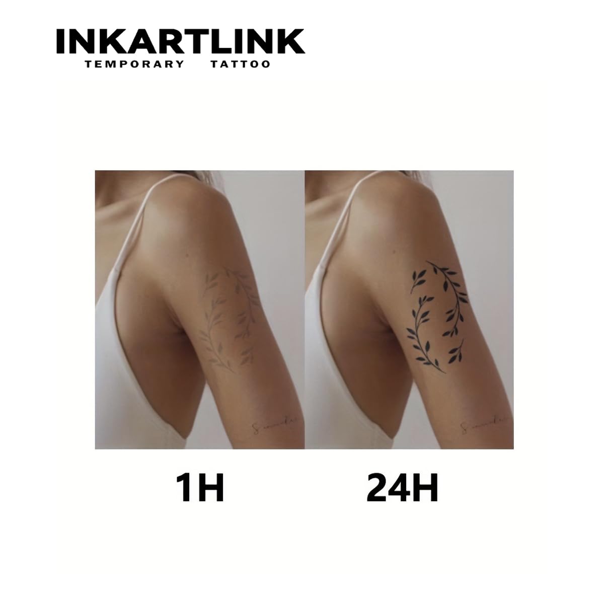 INKARTLINK Semi Permanent Tattoos, Temporary Tattoos, Adult Art Designs, Party Favors, Waterproof, Realistic, No Adhesive, No Reflective, Lasts 1-2 Weeks, Extra Large (Compass)