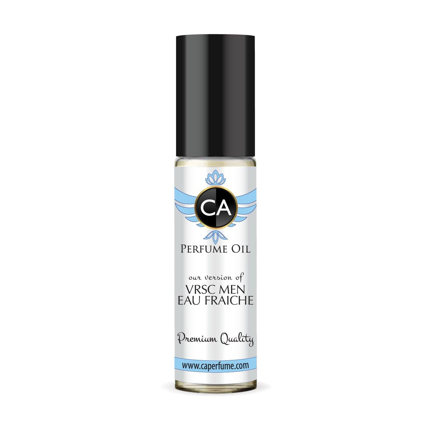 CA Perfume Impression of Vrs Men Eau Fraiche Eau De Parfum Woody Aquatic Scent Long Lasting Cologne for Men Travel Size TSA Ready for Day and Night Wear 0.33 Fl Oz 10ml