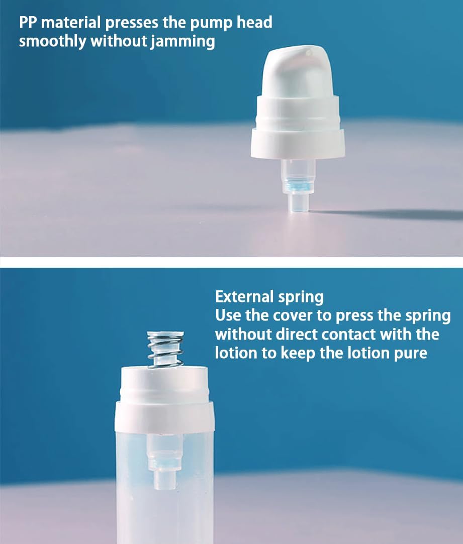 1 Pc Transparent Empty Reusable Airless Vacuum Pump Bottle, Leakproof Travel Cream Lotion Toner Foundation Liquid Container (10ml)