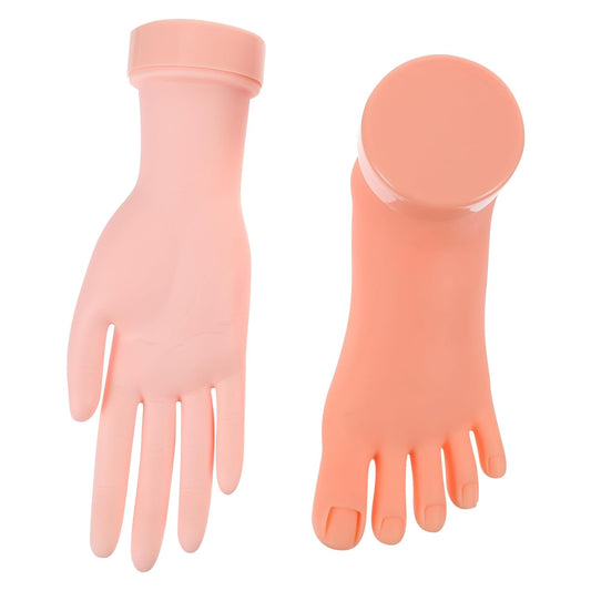 Beaupretty 2Pcs Left Hand Nail Art Practice Model Lightweight Rubber Manicure Training Tool for Salon and Beginners 8.85 Inch Reusable Fake Hand for Nail Design