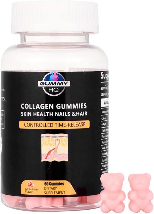 MAXIMIZE HQ Collagen Gummies - Supports Collagen Levels - Time-Release Formula - Fruit Juice Extract - Gluten Free