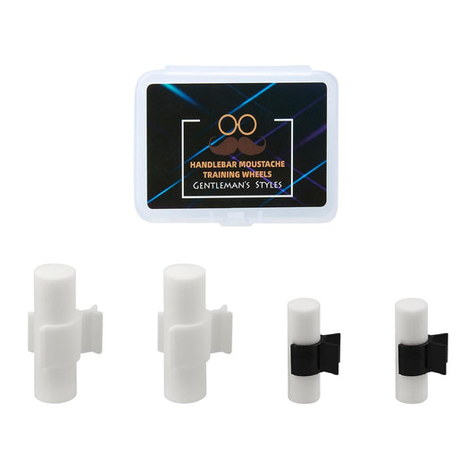 Flylin Handlebar Mustache Training Wheels, 2 Pair Handlebar Beard Shaping Tool Portable Mustache Curler for Men, Mustache Styling Template Shaping Tool Gifts for Father Boy Husband Boyfriend (M/L)