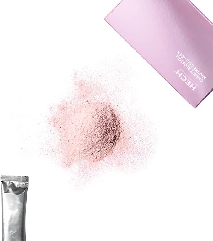 HECH Cherry Blossom Marine Collagen - Drink Sachets for Youthful Glow with 4,600 mg of Marine Collagen and an Antioxidant Matrix with Natural Plant Extracts