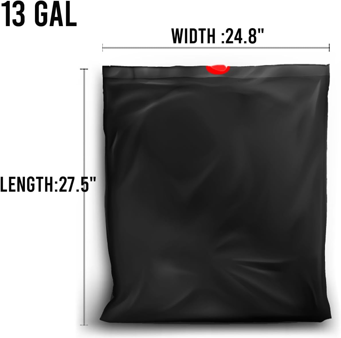 13 Gallon Trash Bags Drawstring, 50 Count Bulk, Black & Unscented Garbage Bags, Multi-purpose Tall Kitchen Trash Bags Can Liners for Business Home Commercial and Industrial