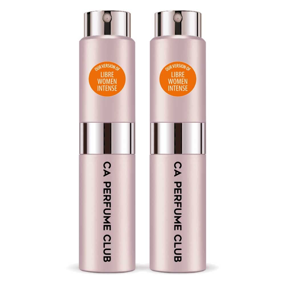 CA Perfume Impression of Libre Women Intense Amber Fougere Scent Long Lasting Perfumes for Women Eau De Parfum Travel Size Refillable Atomizer Spray 0.27 Fl Oz 8ml (Set of 2)