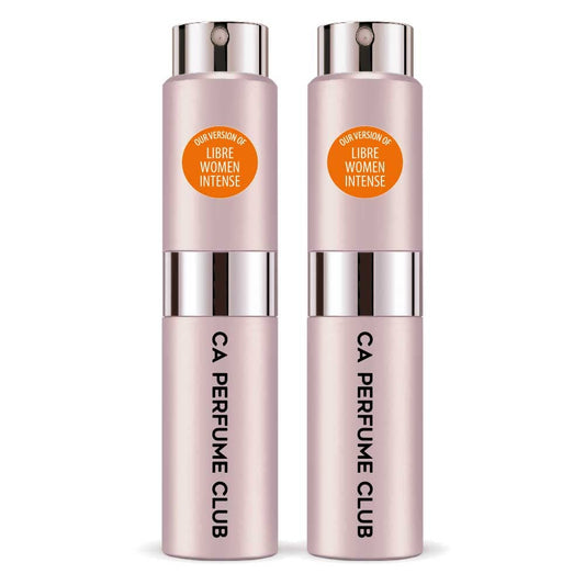 CA Perfume Impression of Libre Women Intense Amber Fougere Scent Long Lasting Perfumes for Women Eau De Parfum Travel Size Refillable Atomizer Spray 0.27 Fl Oz 8ml (Set of 2)