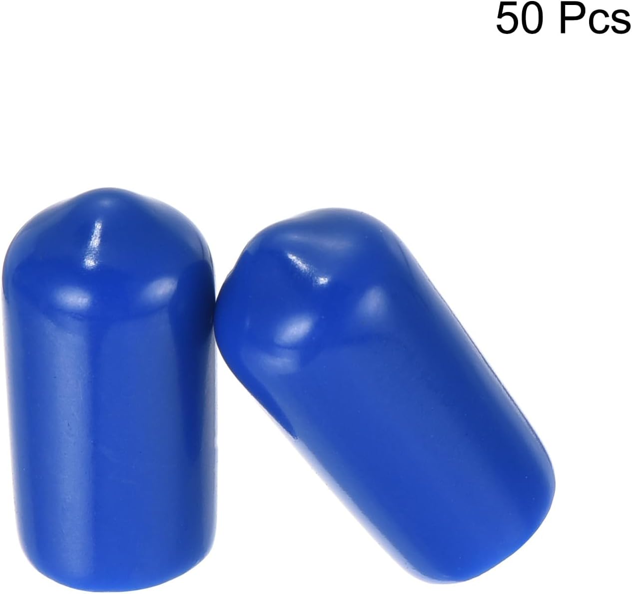 uxcell 50pcs Rubber End Caps 8mm(5/16 inch) ID Vinyl Round Tube Bolt Cap Cover Screw Thread Protectors Blue