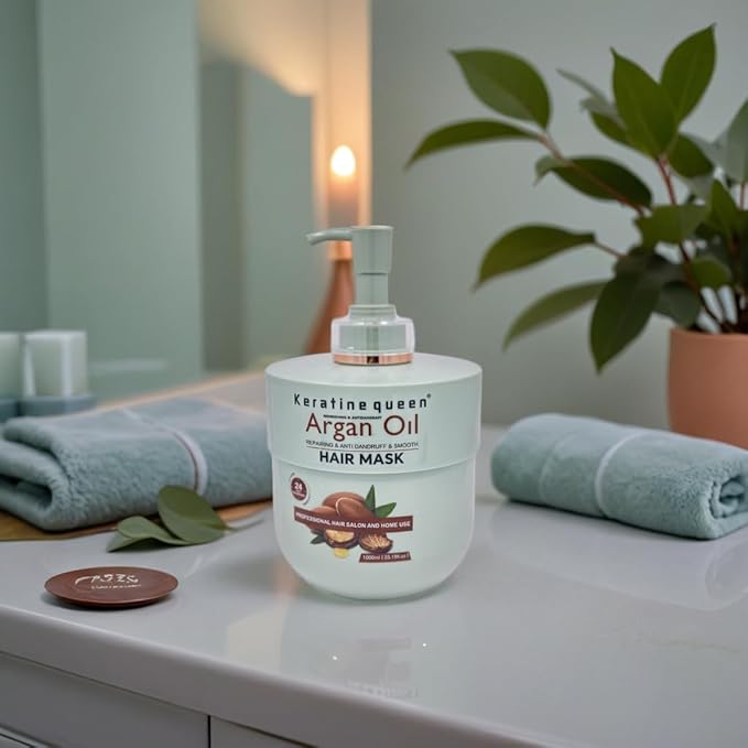 Argan Oil Hair Mask | Nourishing Anti-Dandruff Treatment | 35.19 fl oz | Professional Salon and Home Use