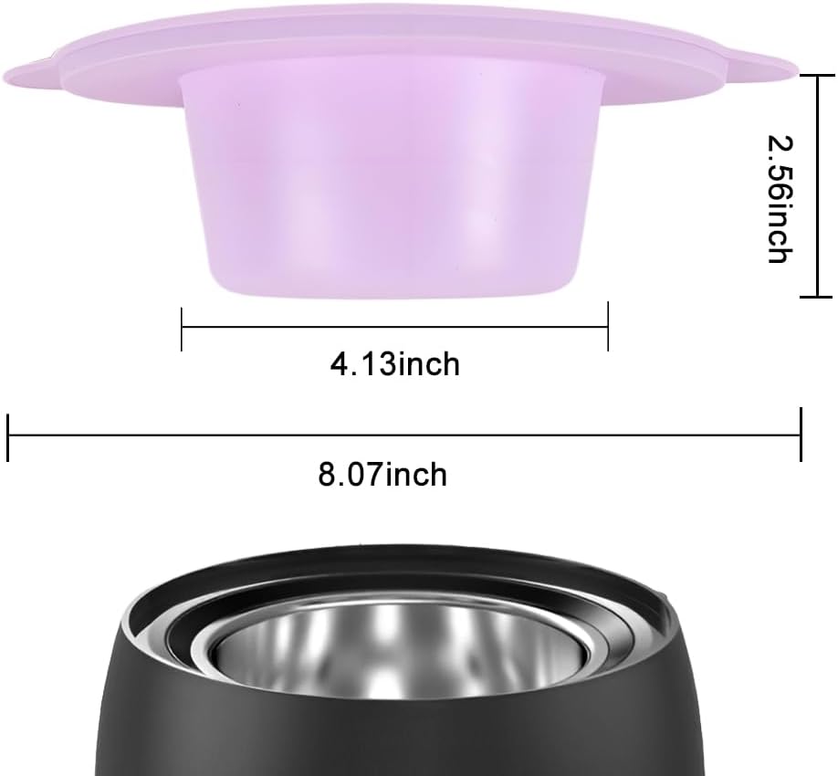 14 oz Silicone Wax Warmer Liner, Silicone Wax Bowl for Wax Warmer, Non-Stick Wax Melt Warmer Wax Pot, Reusable Wax Melt Liner with 100 Pcs Waxing Sticks Body Hair Removal Sticks (2pcs Purple)