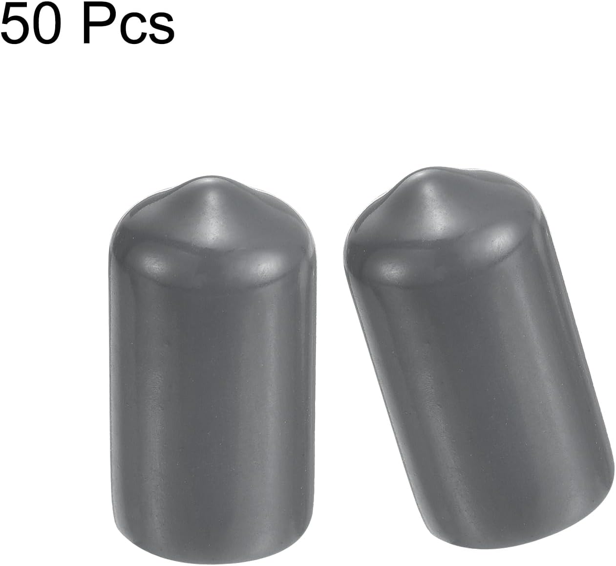 uxcell 50pcs Rubber End Caps 11.5mm(7/16") ID Vinyl PVC Round Tube Bolt Cap Cover Screw Thread Protectors Dark Grey