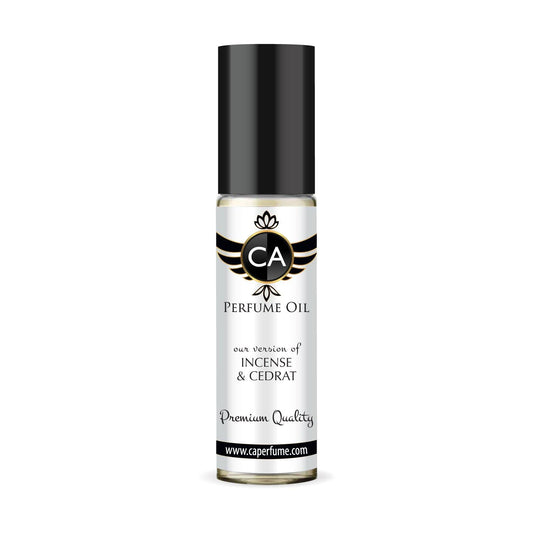 CA Perfume Impression of Incense & Cedrat Unisex Fragrance Oil Amber Woody Scent Long Lasting Perfumes for Women & Men Travel Size TSA Ready Mini Parfum Body Oil Roll-on 0.33 Fl Oz 10ml